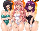 animal_ears bad_id bad_pixiv_id bare_legs bare_shoulders black_hair blue_eyes bow bowtie breasts bunny_girl bunnysuit cleavage cuffs detached_collar henrietta_de_tristain hips huge_breasts long_hair louise_francoise_le_blanc_de_la_valliere multiple_girls open_mouth pink_eyes pink_hair purple_hair sen_(sansui) short_hair siesta thick_thighs thighs wide_hips wrist_cuffs zero_no_tsukaima 