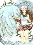  articuno blue_(pokemon) brown_hair gen_1_pokemon hat legendary_pokemon long_hair mame_suke pokemon pokemon_(creature) pokemon_(game) pokemon_frlg skirt tegaki 