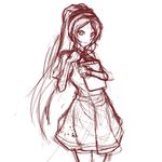  aerlai bad_deviantart_id bad_id chou_shittou_caduceus clipboard long_hair monochrome nurse ponytail sketch solo thighhighs tonegawa_anju very_long_hair 