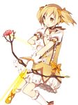  :o alternate_color alternate_eye_color alternate_hair_color arrow bad_id bad_pixiv_id blonde_hair bow bow_(weapon) choker collarbone drawing_bow flower frills gloves glowing hair_bow hijiri_(resetter) holding holding_arrow holding_bow_(weapon) holding_weapon kaname_madoka kneehighs magical_girl mahou_shoujo_madoka_magica open_mouth pink_flower pink_rose puffy_sleeves rose short_hair short_twintails simple_background skirt solo twintails weapon white_background white_gloves white_legwear yellow_eyes yellow_skirt 