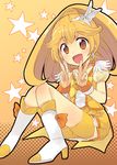  :d bad_id bad_pixiv_id bike_shorts blonde_hair boots bow choker cure_peace double_v hair_flaps kise_yayoi magical_girl open_mouth otoutogimi ponytail precure shorts shorts_under_skirt skirt smile smile_precure! solo star v yellow yellow_bow yellow_choker yellow_eyes yellow_shorts yellow_skirt 