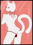  anus ball_bra blush butt cat collar feline girly male nude ozelot pink ribbons solo underwear 