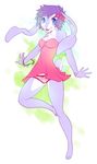  bow cute daisy_chain_bracelets dress female hair koppa lagomorph lop mammal multicolored_background open_mouth panties pink_clothing piranhapettingzoo purple purple_hair rabbit teeth tongue underwear upskirt 