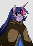  anthro anthrofied clothing equine female friendship_is_magic grey_background hair horn horse looking_at_viewer mammal multi-colored_hair my_little_pony o_^ one_eye_closed pink_streak plain_background pony purple_eyes purple_hair purple_horn smile solo sssonic2 twilight_sparkle_(mlp) unicorn wink 