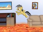  book book_shelf crystal daring_do_(mlp) equine female flying friendship_is_magic grey_hair grey_tail hair inside jumping lava lava_floor my_little_pony pegasus photo purple_eyes pyramid sofa wings yellow_fur young 