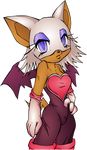  bat blue_eyes breasts buttercup_saiyan cleavage clothed clothing elbow_gloves female gloves hair mammal plain_background rouge_the_bat sega sonic_(series) transparent_background white_hair wings 