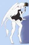  dusting equine female hair horn maid maid_uniform mammal white_(char) white_(character) white_hair winged_unicorn wings 