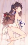  animal_ears ass babydoll barefoot black_hair blue_ribbon brave_witches breasts butt_crack camisole cat_ears cat_tail floor from_above georgette_lemare grey_eyes hair_ribbon legs legs_folded lingerie looking_at_viewer lowleg lowleg_panties lying on_floor on_side panties ribbon shimada_fumikane sideboob small_breasts soles solo stuffed_animal stuffed_bird stuffed_toy tail twintails underwear underwear_only white_panties wooden_floor world_witches_series 