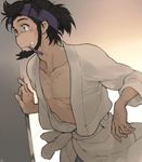  bad_id bad_pixiv_id beard black_eyes black_hair facial_hair jigen_daisuke lupin_iii male_focus solo toothbrush toujou_sakana 