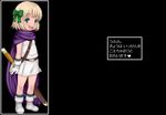  belt bianca's_daughter blonde_hair blue_eyes boots bow cape child dragon_quest dragon_quest_v e10 frame framed_image gloves hair_bow looking_at_viewer open_mouth short_hair smile solo standing sword translation_request tunic weapon 