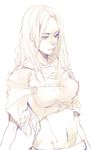  a_song_of_ice_and_fire bad_id bad_pixiv_id daenerys_targaryen groin long_hair midriff muted_color navel purple_eyes solo wavesheep 