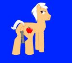  animal_genitalia anus apple balls blue_background brown_eyes cutie_mark equine feral friendship_is_magic fruit georgeboy georgeboy_(mlp) horse horsecock lol_comments male mammal ms_paint my_little_pony orange_body original_character penis plain_background pony solo standing 