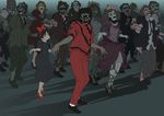  6+boys bad_id bad_pixiv_id black_dress bow dancing dress formal hair_bow kiki loogy looking_at_viewer majo_no_takkyuubin michael_jackson multiple_boys multiple_girls odd_one_out parody real_life shadow short_hair suit thriller torn_clothes witch zombie 