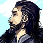  a_song_of_ice_and_fire beard black_hair blue_eyes eddard_stark exmakina facial_hair lowres male_focus portrait solo 