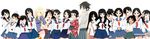  6+girls :d ascot bandage_over_one_eye bandages bangs baseball_bat black_hair blazer blonde_hair blunt_bangs brown_eyes cellphone chin_stroking ekra everyone fujiyoshi_harumi fuura_kafuka glasses green_eyes grey_eyes hair_ornament hair_ribbon hairclip hand_on_hip highres hitou_nami itoshiki_nozomu itoshiki_rin jacket japanese_clothes kaga_ai kimono kimura_kaere kitsu_chiri kobushi_abiru komori_kiri long_hair maruuchi_shouko mitama_mayo mole multiple_girls necktie nezu_miko one_eye_closed ookusa_manami open_mouth otonashi_meru oura_kanako panties pantyshot phone ponytail ribbon sayonara_zetsubou_sensei school_uniform sekiutsu_maria_tarou serafuku short_hair shovel skirt smile tail tsunetsuki_matoi twintails underwear very_long_hair 