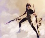  fate/zero fate_(series) gae_buidhe gae_dearg ideissai lancer_(fate/zero) male_focus mole mole_under_eye polearm solo spear weapon yellow_eyes 