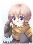  copyright_request glasses jirou_(chekoro) mittens scarf solo 
