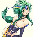  breasts cosplay final_fantasy final_fantasy_v green_hair imageboard_colors jochuu-san large_breasts lenna_charlotte_tycoon lenna_charlotte_tycoon_(cosplay) lowres oekaki original solo yagisaka_seto 