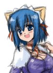  :d blue_eyes blue_hair kokubunji_koyori nurse_witch_komugi-chan open_mouth short_hair sketch smile solo yokoyama_kouji 