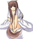  animal_ears atsumi_haru blanket holo long_hair solo spice_and_wolf tail wolf_ears 