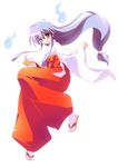  ghost ghost_sweeper_mikami hakama himuro_kinu japanese_clothes long_hair low-tied_long_hair miko red_hakama tabi tsuchiyama_niu 