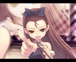  cute_&amp;_girly_(idolmaster) foreshortening idolmaster idolmaster_(classic) idolmaster_1 long_hair minase_iori pointing solo tasaka_shinnosuke 