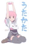 miiko_(shiwasu_takashi) miniskirt original pink_hair school_uniform shiwasu_takashi skirt solo thighhighs zettai_ryouiki 