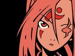  artist_request baiken black_background face guilty_gear highres long_hair one-eyed pink pink_eyes pink_hair scar scar_across_eye simple_background solo 