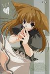  animal_ears brown_hair cat_ears copyright_request glasses grey_eyes kisaragi_mizu long_hair skirt solo 