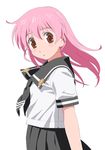  bangs lowres miiko_(shiwasu_takashi) original pink_hair school_uniform shiwasu_takashi solo 