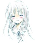  blush closed_eyes el_(sound_horizon) elysion long_hair lowres smile solo sound_horizon white_hair 