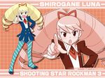  blonde_hair capcom drill_hair flat_chest highres long_hair pantyhose rockman ryuusei_no_rockman shirogane_luna skirt 