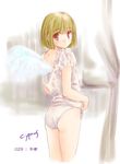  blush cyprus looking_back original panties short_hair solo underwear wings 