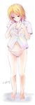  blonde_hair breasts cleavage cyprus kagamine_rin medium_breasts panties short_hair simple_background solo underwear vocaloid white_background 