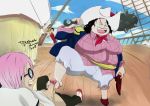  1girl 2boys age_difference alvida kobi monkey_d_luffy multiple_boys one_piece takebuchi 