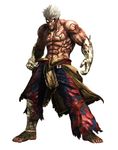  1boy absurdres angry asura&#039;s_wrath asura's_wrath asura_(asura&#039;s_wrath) asura_(asura's_wrath) capcom cyber_connect_2 glowing glowing_eyes gold highres male_focus manly muscle red white_eyes white_hair 