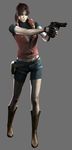  absurdres belt boots capcom claire_redfield gun highres resident_evil weapon 
