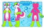  bubble_(character) canine colorful concept_art dog fursuit_reference husky neonslushie 