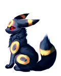  black_fur eeveelution falvie fur looking_at_viewer looking_back nintendo plain_background pok&#233;mon pok&eacute;mon red_eyes solo umbreon video_games white_background 