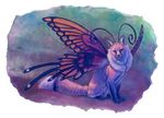  alpha_channel ambiguous_gender arthropod blue_eyes butterfly canine colorful dipstick_tail fairy feral fluffy fluffy_tail fox fur hibbary hybrid insect mammal orange_fur sitting solo wings 
