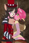  big_breasts borderlands breasts child chimangetsu clothing cosplay cute daughter ermine female green_eyes grey_eyes hat jenevive lilith_(borderlands) mad_moxxi makeup mammal mattie mother naked_mole_rat one_eye_closed parent rodent spazzykoneko tanuki tattoo wink young 