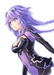 bad_id bad_pixiv_id blue_eyes bodysuit braid cleavage_cutout long_hair neptune_(series) pinakes purple_heart simple_background smile solo twin_braids very_long_hair white_background 