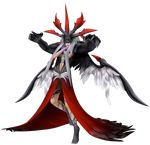  1girl barefoot crossed_arms dress female final_fantasy final_fantasy_viii full_body monster_girl multi_arm simple_background solo tattoo ultimecia white_background wings 