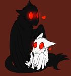  arthropod baby black black_fur blush child cryptid daughter eyes father fur glowing good_parenting insect male man moth mothman parent red red_eyes vonderdevil white white_fur young 