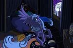  abacus bedroom blue_eyes brush castle comb combing cutie_mark equine female feral friendship_is_magic hair horn horse long_hair mammal moon my_little_pony night pony princess princess_celestia_(mlp) princess_luna_(mlp) redmanepony royalty solo stars winged_unicorn wings 