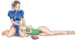  artist_request barefoot cammy_white chun_li kneeling lap_pillow sleeping 