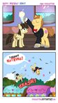  bow_tie brown_eyes brown_hair cherry clothing comic cutie_mark equine female feral friendship_is_magic green_eyes hair horn horse male mammal milkshake my_little_pony pegasus pixelkitties pony pony_joe_(mlp) sibsy train tuxedo unicorn wild_fire_(mlp) wings 