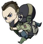  balaclava blue_eyes call_of_duty call_of_duty:_modern_warfare_2 carrying chibi ghost_(modern_warfare_2) gloves headset john_mactavish military military_uniform mohawk multiple_boys sky360 sunglasses sweatdrop uniform 