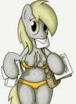  anthro anthrofied breasts camel_toe clothed clothing derpy_hooves_(mlp) equine female friendship_is_magic grey_nipples letter letter_in_mouth looking_at_viewer mail mail_bag mail_between_breast mailbag mammal my_little_pony navel nipple_slip nipples panties pegasus skimpy solo tg-0 underwear unknown_artist wings 