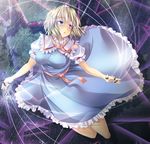  alice_margatroid bangs blonde_hair blue_eyes breasts capelet dress jewelry large_breasts maki_(seventh_heaven_maxion) puppet_rings puppet_strings ring sash short_hair short_sleeves solo string touhou 